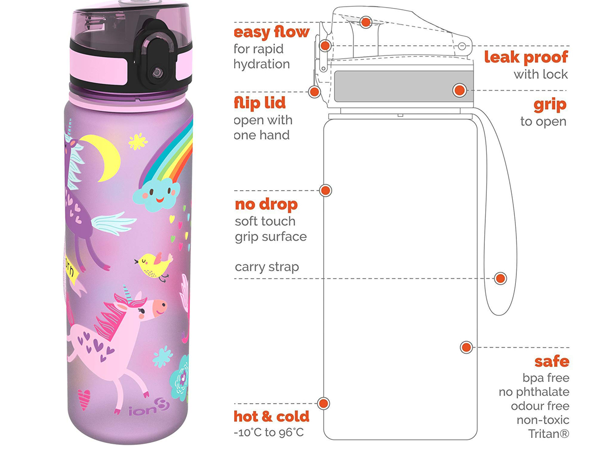 botella cantimplora de unicornio para gimnasio, cole o regalos